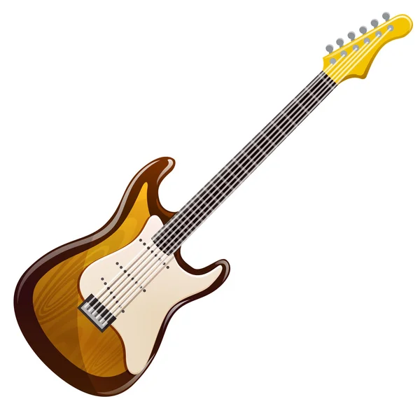 Wooden electric guitar — Wektor stockowy