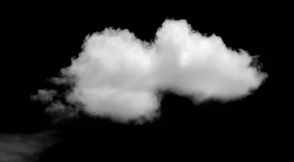 Beyaz Bulut Kabarık Doku Soyut Siyah Arkaplanda Izole — Stok fotoğraf