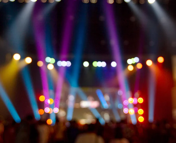 Bright Colorful Stage Lights Blur Background Bokeh Concert Light — Stock Photo, Image
