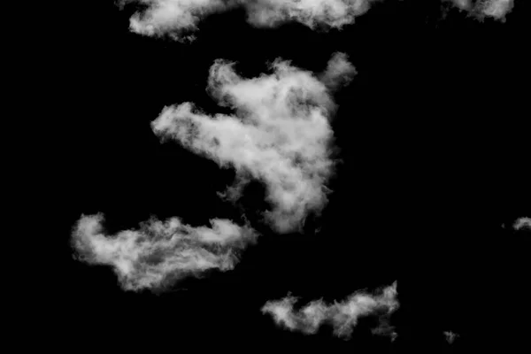 Nube Blanca Textura Esponjosa Abstracta Aislada Sobre Fondo Negro —  Fotos de Stock