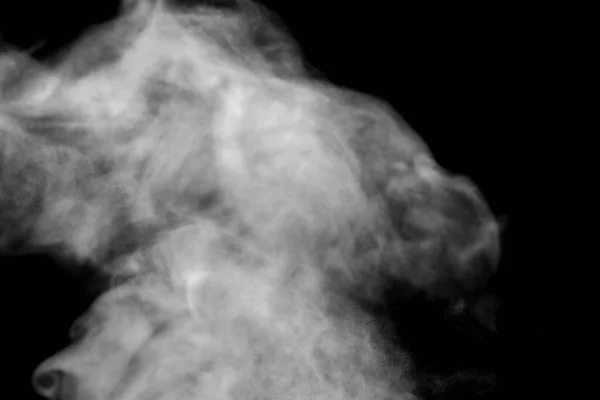 Fumaça Branca Isolada Abstrato Spray Água Fundo Preto Fora Foco — Fotografia de Stock