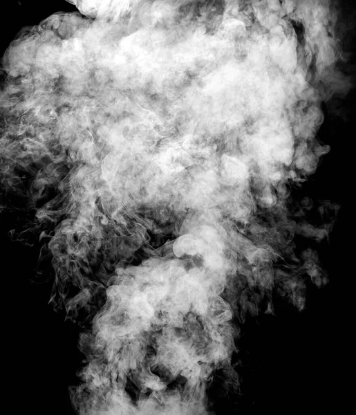 Humo Blanco Aislado Polvo Abstracto Aerosol Agua Sobre Fondo Negro —  Fotos de Stock