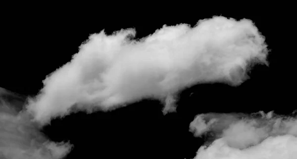 Λευκό Σύννεφο Αφράτη Υφή Αφηρημένη Απομονώνονται Μαύρο Φόντο — Φωτογραφία Αρχείου