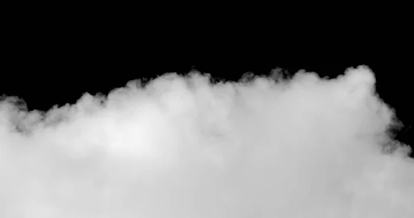 Λευκό Σύννεφο Αφράτη Υφή Αφηρημένη Απομονώνονται Μαύρο Φόντο — Φωτογραφία Αρχείου