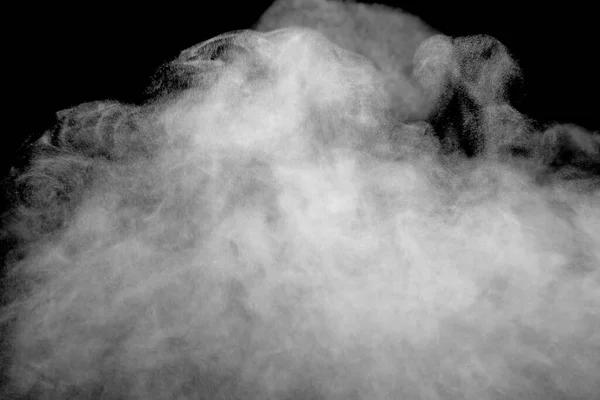 Beyaz Bulut Kabarık Doku Soyut Siyah Arkaplanda Izole — Stok fotoğraf