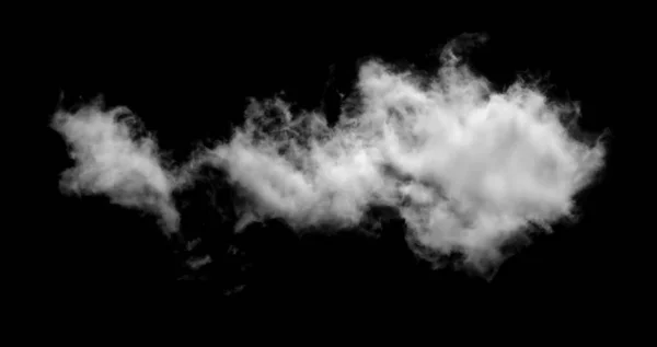 Біла Хмара Пухнаста Текстура Абстрактні Ізольовані Чорному Тлі — стокове фото