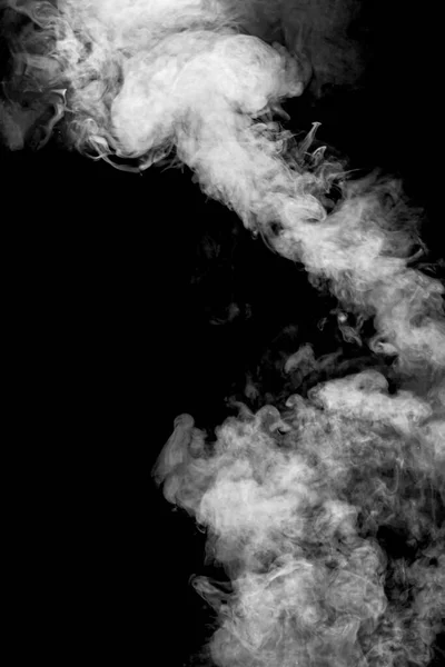 Witte Rook Geïsoleerd Abstract Poeder Waterspray Zwarte Achtergrond — Stockfoto