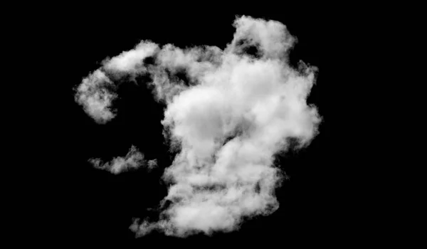 Fehér Felhő Bolyhos Textúra Elvont Elszigetelt Fekete Háttér — Stock Fotó