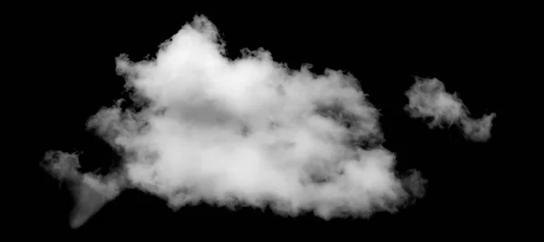 Nuvem Branca Textura Fofa Abstrato Isolado Sobre Fundo Preto — Fotografia de Stock