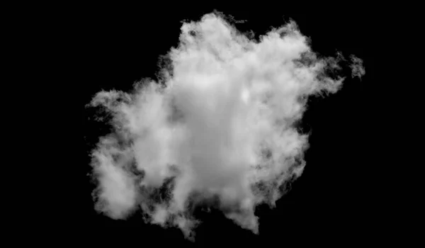 Fehér Felhő Bolyhos Textúra Elvont Elszigetelt Fekete Háttér — Stock Fotó