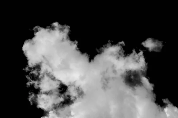 Белое Облако Пушистая Текстура Абстрактная Изолированная Черном Фоне — стоковое фото