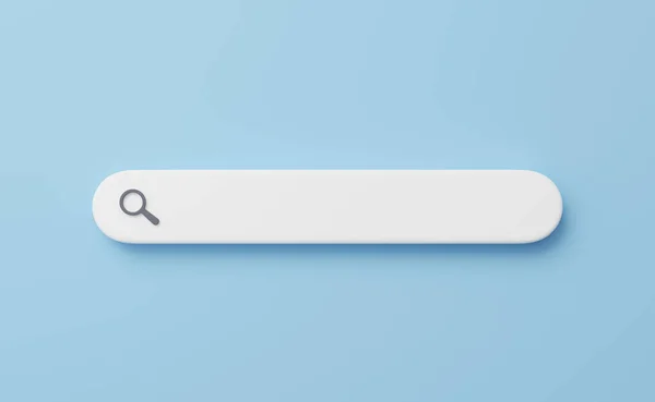 3D検索バー テキスト用の空のWebタブ 青い背景に隔離された虫眼鏡 ブラウザ検索 研究コンセプト 漫画のアイコン最小限のスタイル Ui要素 3Dレンダリング図 — ストック写真