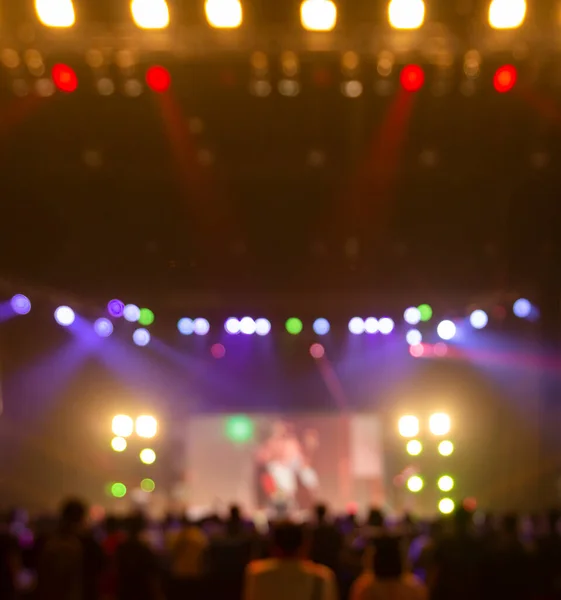 Arka Planda Parlak Renkli Sahne Işıkları Bokeh Konser Işığı — Stok fotoğraf
