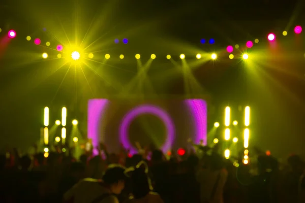 Φωτεινά Πολύχρωμα Φώτα Στάδιο Της Θολούρας Φόντο Bokeh Συναυλία Φως — Φωτογραφία Αρχείου