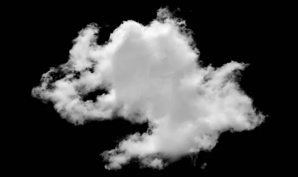 Nuvem Branca Textura Fofa Abstrato Isolado Sobre Fundo Preto — Fotografia de Stock