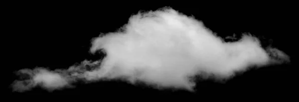 白い雲 ふわふわの質感 黒の背景に隔離された — ストック写真