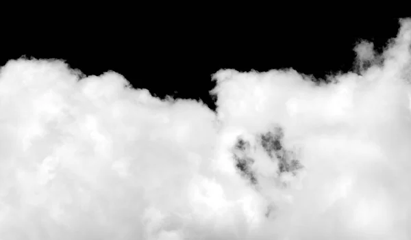 White Cloud Isolated Black Background Fluffy Texture Abstract Smoke — Stock Photo, Image