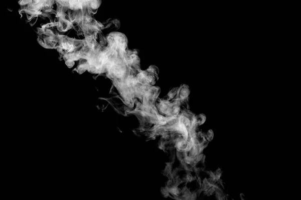 Fumée Blanche Isolée Sur Fond Noir Poudre Abstraite Jet Eau — Photo