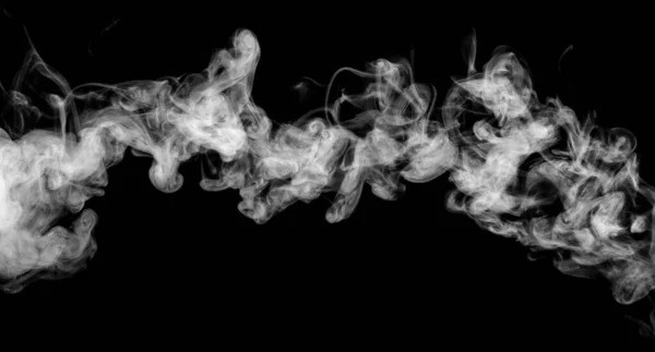 White Smoke Isolated Black Background Abstract Powder Water Spray Add — 图库照片