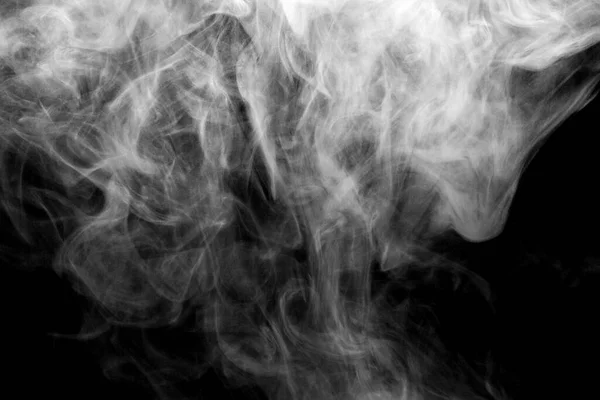 Fehér Füst Elszigetelt Fekete Alapon Elvont Por Víz Spray Add — Stock Fotó