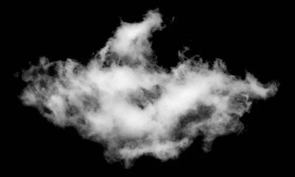 White Cloud Isolated Black Background Fluffy Texture Abstract Smoke — Stock Photo, Image