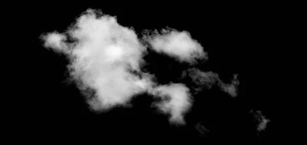Bílý Mrak Izolovaný Černém Pozadí Chlupatá Textura Abstraktní Kouř — Stock fotografie