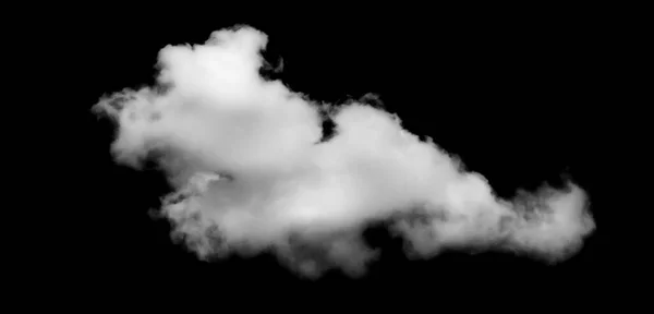 Witte Wolk Geïsoleerd Zwarte Achtergrond Luchtige Textuur Abstracte Rook — Stockfoto
