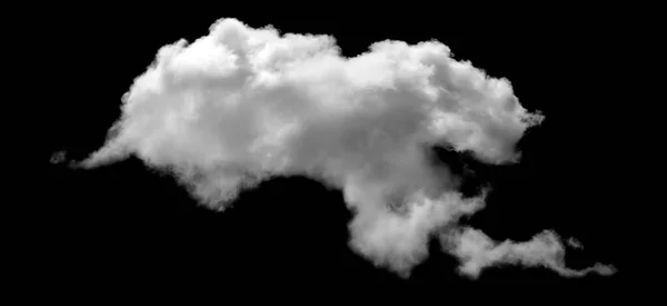 White Cloud Isolated Black Background Fluffy Texture Abstract Smoke — Stock Photo, Image