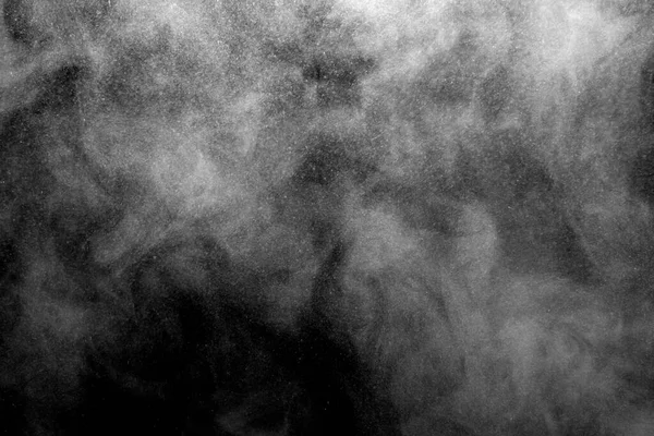 Humo Blanco Aislado Sobre Fondo Negro Polvo Abstracto Spray Agua —  Fotos de Stock