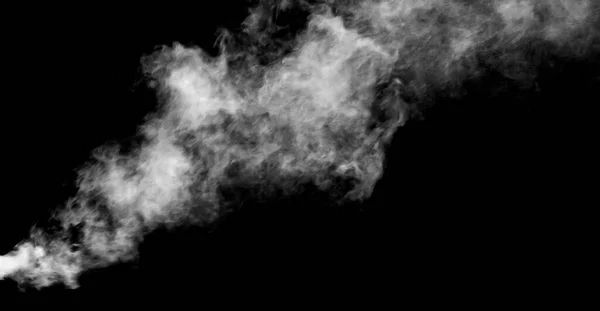 White Smoke Isolated Black Background Add Smoke Effect Out Focus — Stockfoto