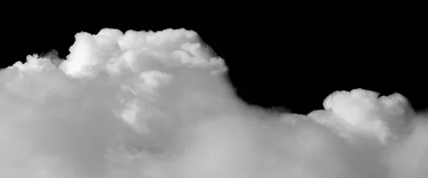 Λευκό Σύννεφο Που Απομονώνεται Μαύρο Φόντο Χνουδωτή Υφή Αφηρημένος Καπνός — Φωτογραφία Αρχείου