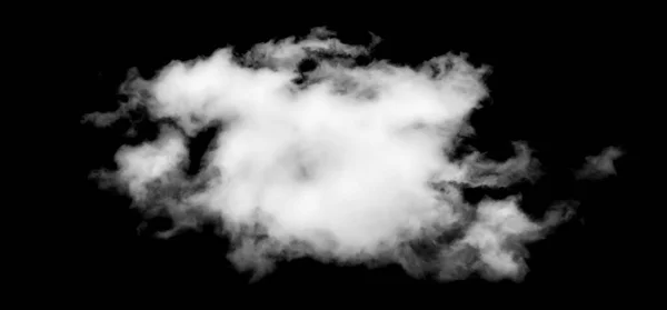 Bílý Mrak Izolovaný Černém Pozadí Chlupatá Textura Abstraktní Kouř — Stock fotografie