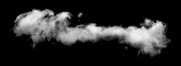 Nube Blanca Aislada Sobre Fondo Negro Textura Esponjosa Humo Abstracto —  Fotos de Stock