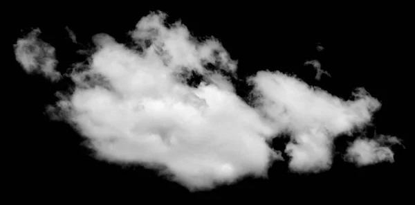 Nube Blanca Aislada Sobre Fondo Negro Textura Esponjosa Humo Abstracto —  Fotos de Stock