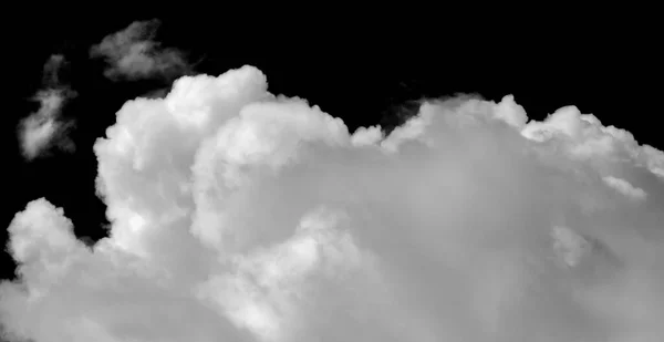 White Cloud Isolated Black Background Fluffy Texture Abstract Smoke — Stock Photo, Image