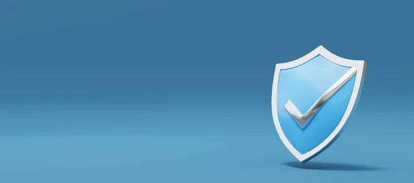 Захисний Щит Перевіряє Безпеку Синьому Фоні Додаток Безпеки Мобільний Банкінг — стокове фото