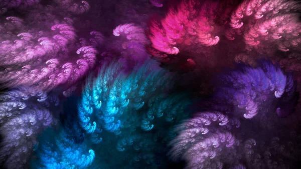 Fondo Fractal Hermoso Multicolor Abstracto Forma Nubes Plumas Adecuado Para — Foto de Stock
