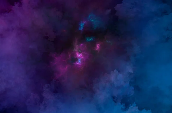 Abstrato Rosa Azul Belo Fundo Fractal Forma Nuvens Penas Adequado — Fotografia de Stock