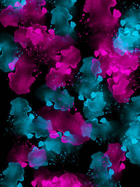 Abstract multicolored brush strokes, drops, splashes of paint on a black background. Abstract colorful texture for web design, websites, presentations, digital print, trendy or concept design.