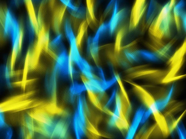 Abstraktní Hladké Žluté Modré Vlny Pozadí Černé Umělecké Světlé Pozadí — Stock fotografie