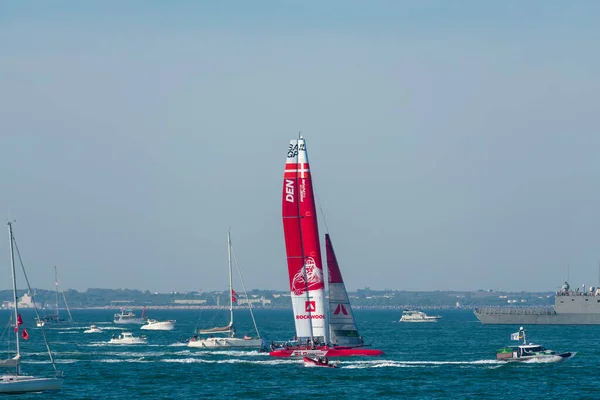 Grand Prix Espagne Championnat International Catamarans Volants Sailgp Cadix Andalousie Images De Stock Libres De Droits