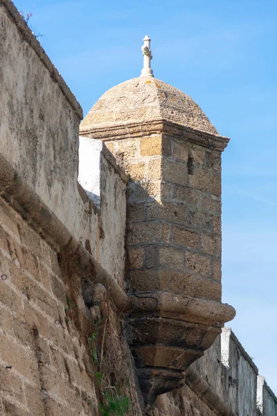 Vojenská Strážní Budka Cádizské Zdi Andalusii Španělsko Evropa — Stock fotografie