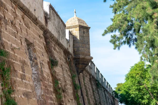 Vojenská Strážní Budka Cádizské Zdi Andalusii Španělsko Evropa — Stock fotografie