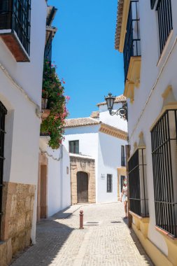 Ronda, Tagus nehrinin geçtiği derin bir boğazda yer almaktadır. Malaga. Endülüs. İspanya. Avrupa. 18 Temmuz 2021
