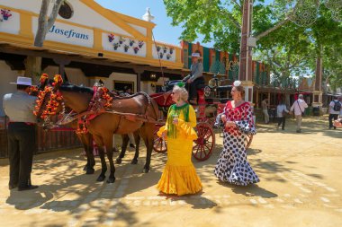 At Fuarı her Mayıs ayında Cadiz 'deki Jerez de la Frontera' da düzenlenir. İspanya. Avrupa. 8 Mayıs 2022