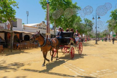 At Fuarı her Mayıs ayında Cadiz 'deki Jerez de la Frontera' da düzenlenir. İspanya. Avrupa. 8 Mayıs 2022