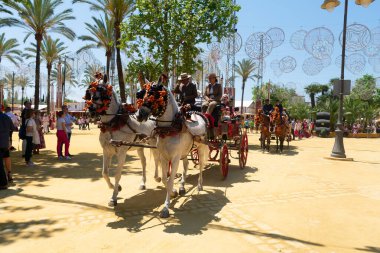 At Fuarı her Mayıs ayında Cadiz 'deki Jerez de la Frontera' da düzenlenir. İspanya. Avrupa. 8 Mayıs 2022