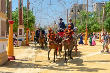 At Fuarı her Mayıs ayında Cadiz 'deki Jerez de la Frontera' da düzenlenir. İspanya. Avrupa. 8 Mayıs 2022