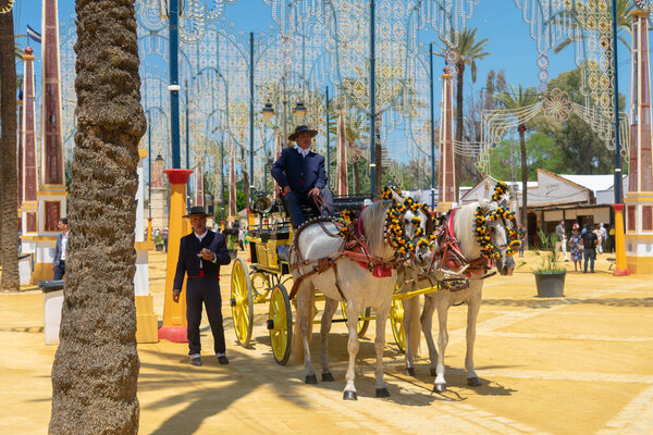 The Horse Fair is a fair that is held every May in Jerez de la Frontera in Cadiz. Spain. Europe. May 8, 2022