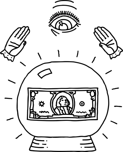 Illustration des Fortunes économiques - noir et blanc — Image vectorielle